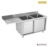 Dishwasher sink unit 200x70xH85 2 Bowl Right